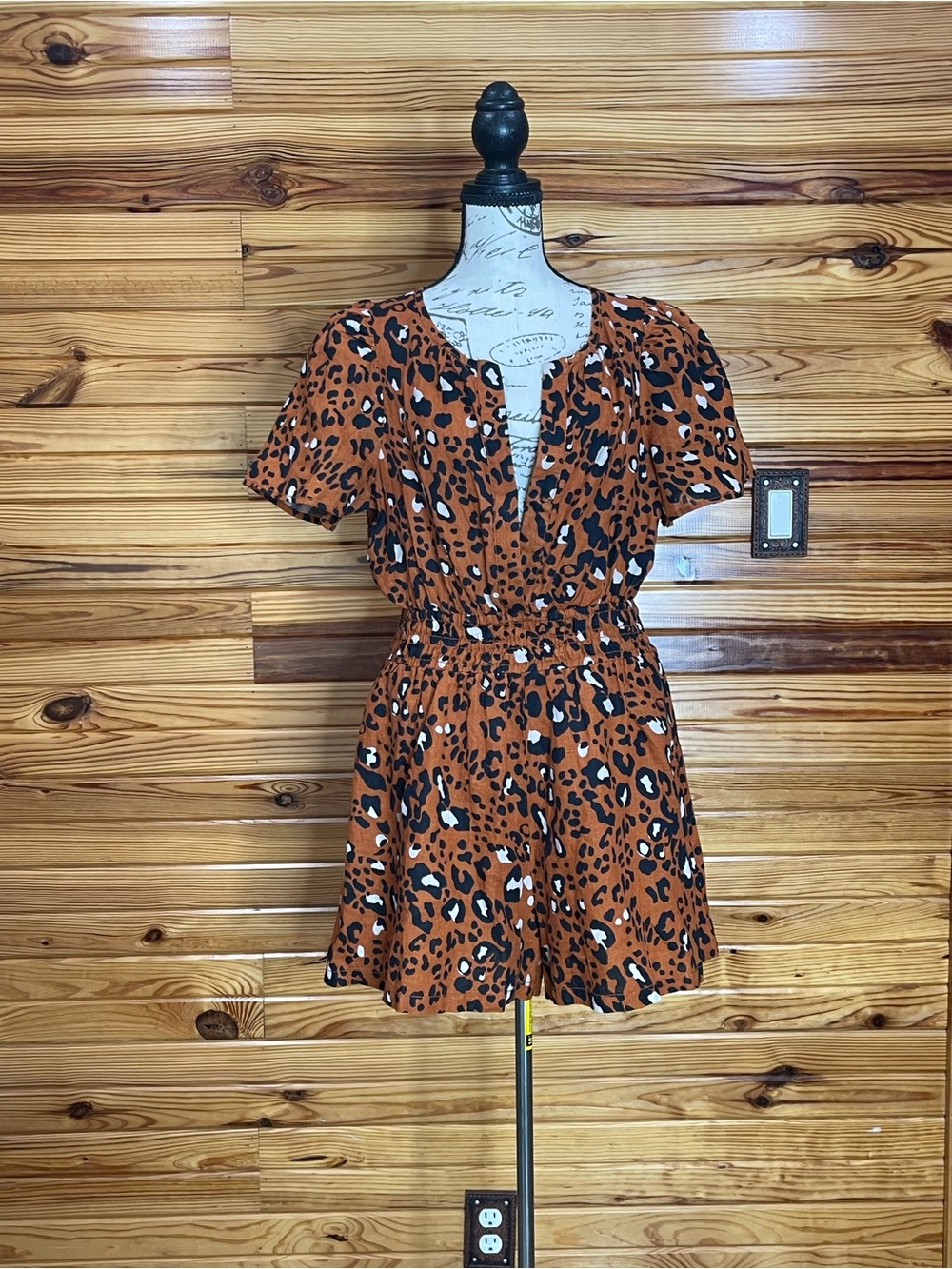 Anthropologie Leopard Print Romper S